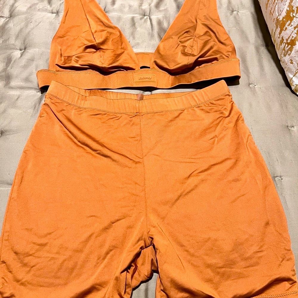 Skims Bronze Bralette and Shorts Swimsuit Set